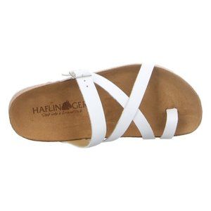 Haflinger Bio Luna White Leather Cork Sandals 37 7